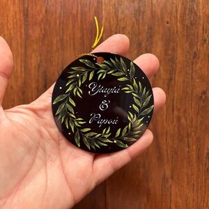 Handmade Yiayia & Pappou Greek Olive Branch Wreath Ornament | 2.5 IN